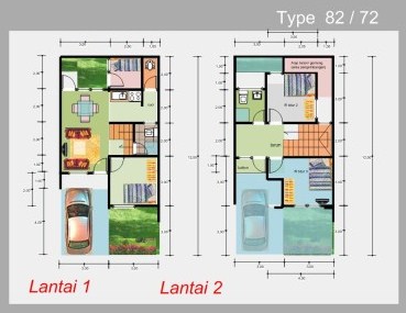 denah rumah minimalis 2 lantai